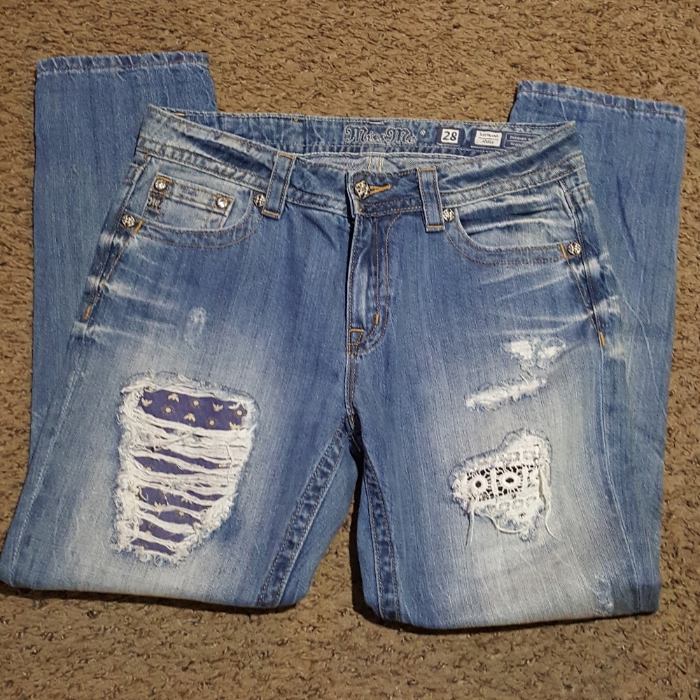 Miss Me Jeans size 28 boyfriend ankle Inseam 27